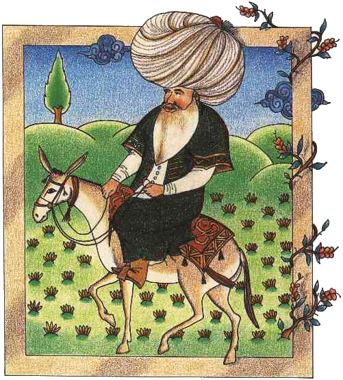 Miniature représentant Nasr Eddin Hodja